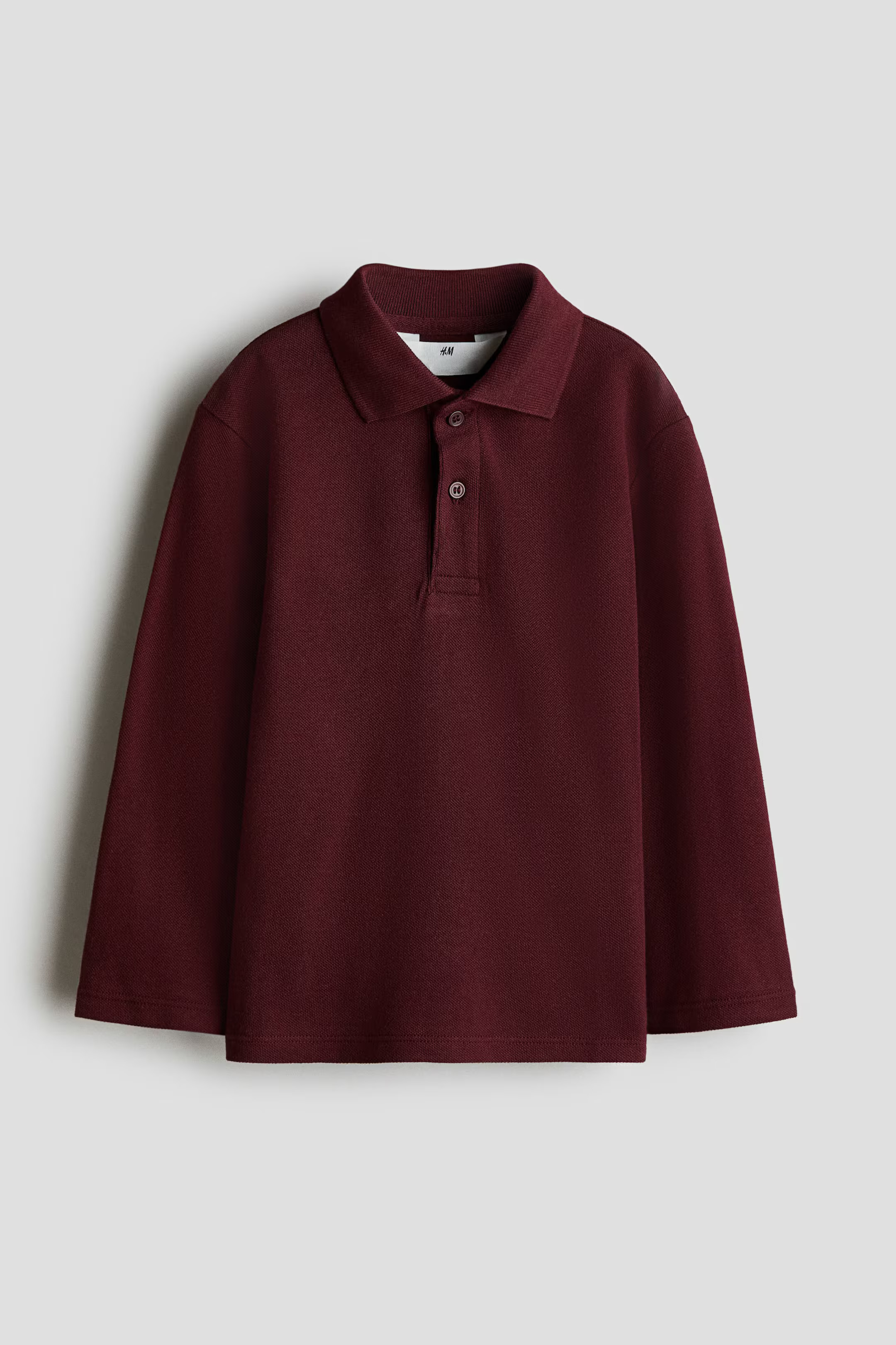 Long-Sleeved Cotton Polo Shirt | H&M (US + CA)