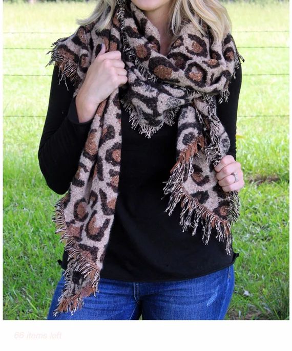 Cheetah Leopard scarf shawl womens cozy cat scarf | Etsy (US)