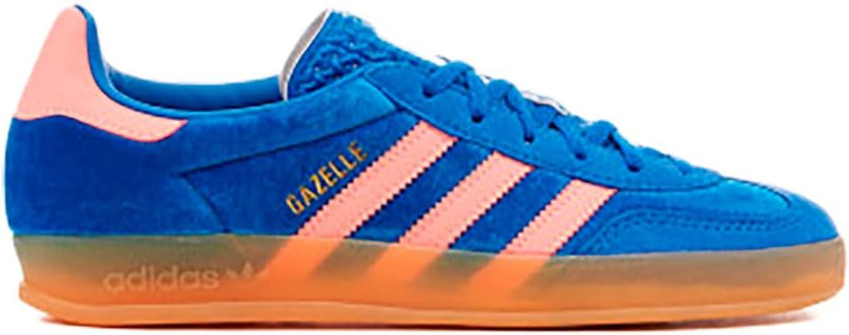adidas Gazelle Indoor Women's Sneakers, Blue/Semi Pink Spark/Gum, Size 8.5 | Amazon (US)