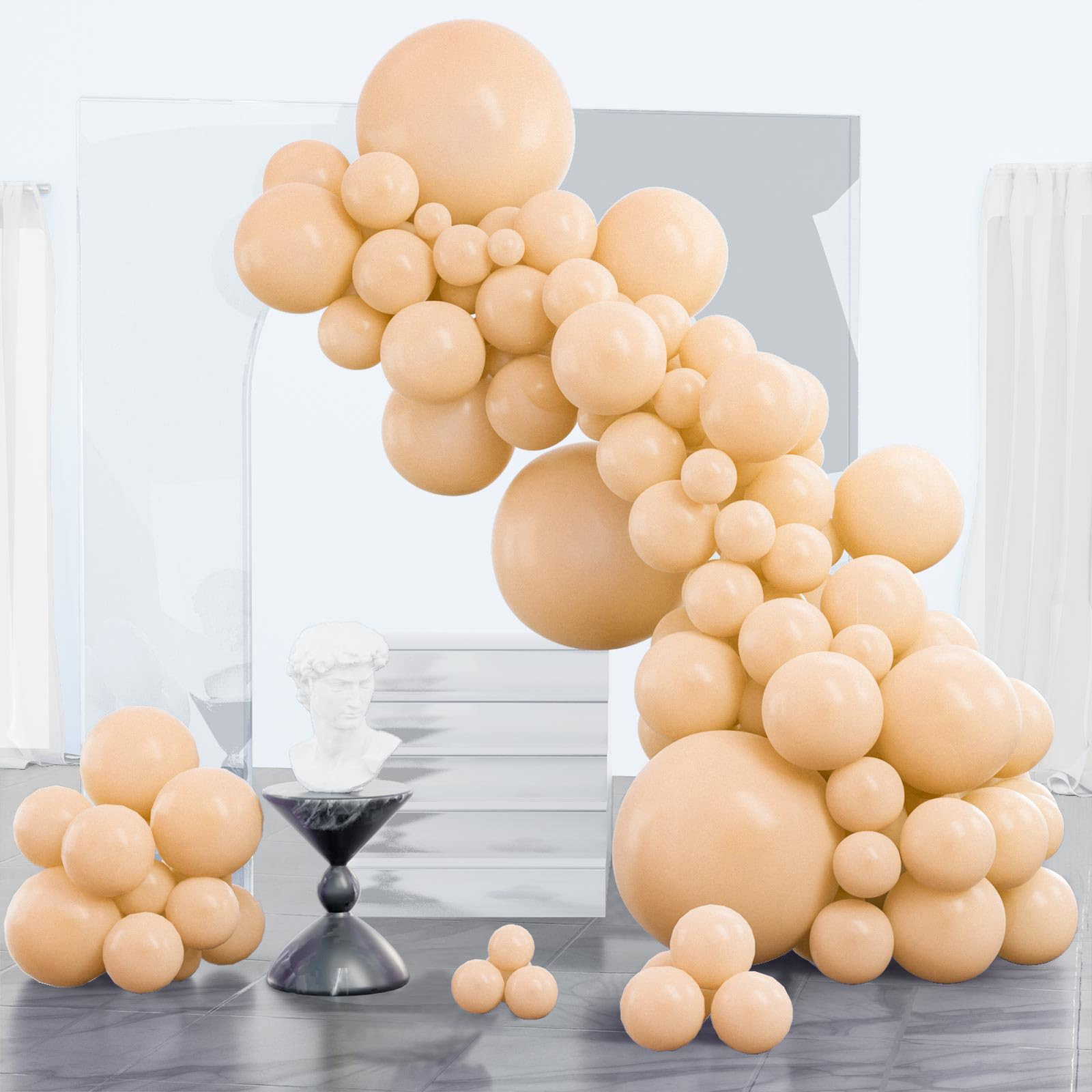 PartyWoo Retro Apricot Balloons, 85 pcs Apricot Balloons Different Sizes Pack of 18 Inch 12 Inch ... | Amazon (US)