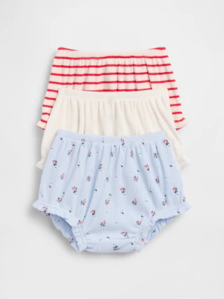 Baby First Favorites TinyRib Ruffle Bloomers (3-Pack) | Gap (US)