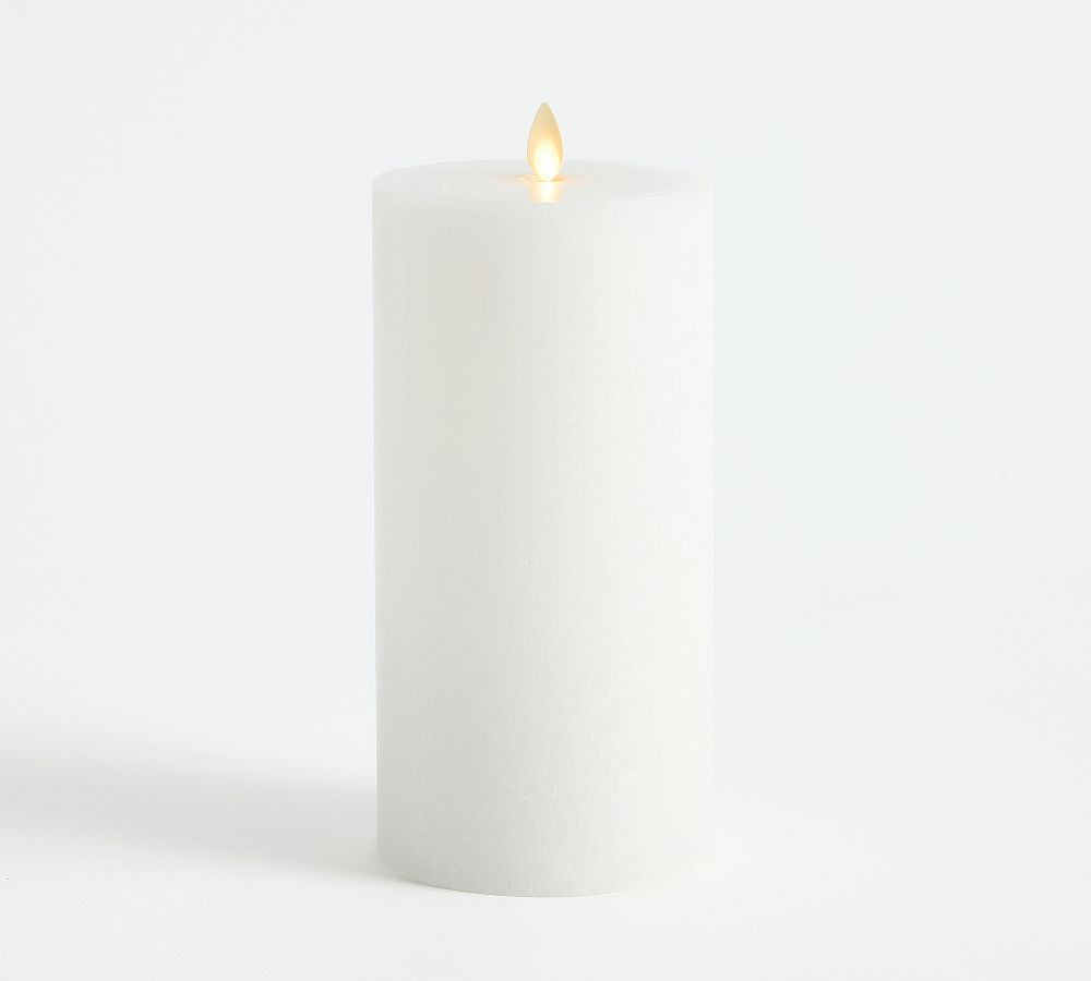 Premium Flickering Flameless Wax Pillar Candle - Salt Washed | Pottery Barn (US)