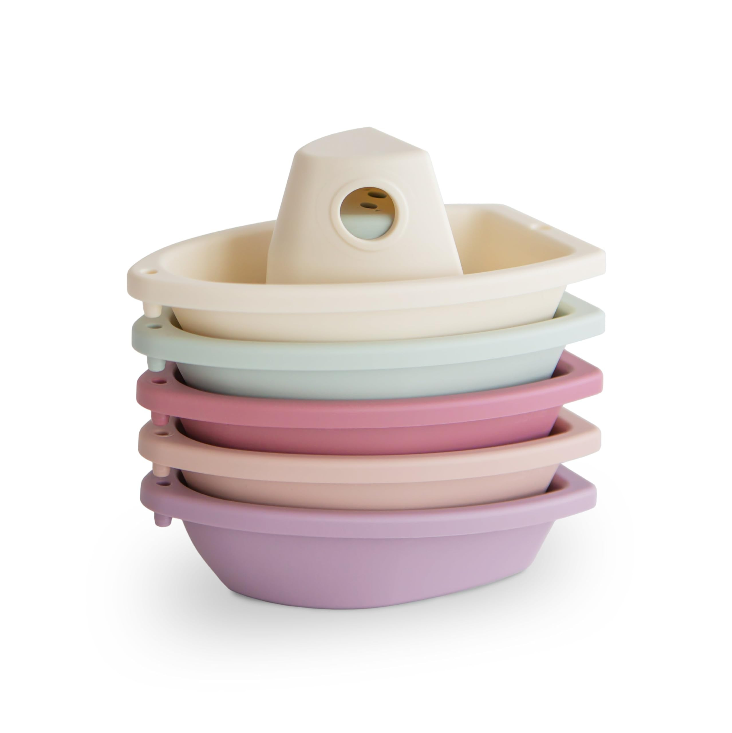 mushie Stackable Bath Boats Toy (Petal) | Floating Bathtub Toys for Baby & Toddler, Set of 5 | Ma... | Amazon (US)
