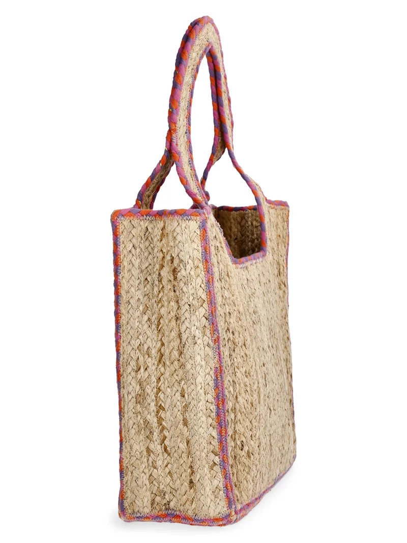 No Boundaries Women's Jute Tote, Pink | Walmart (US)