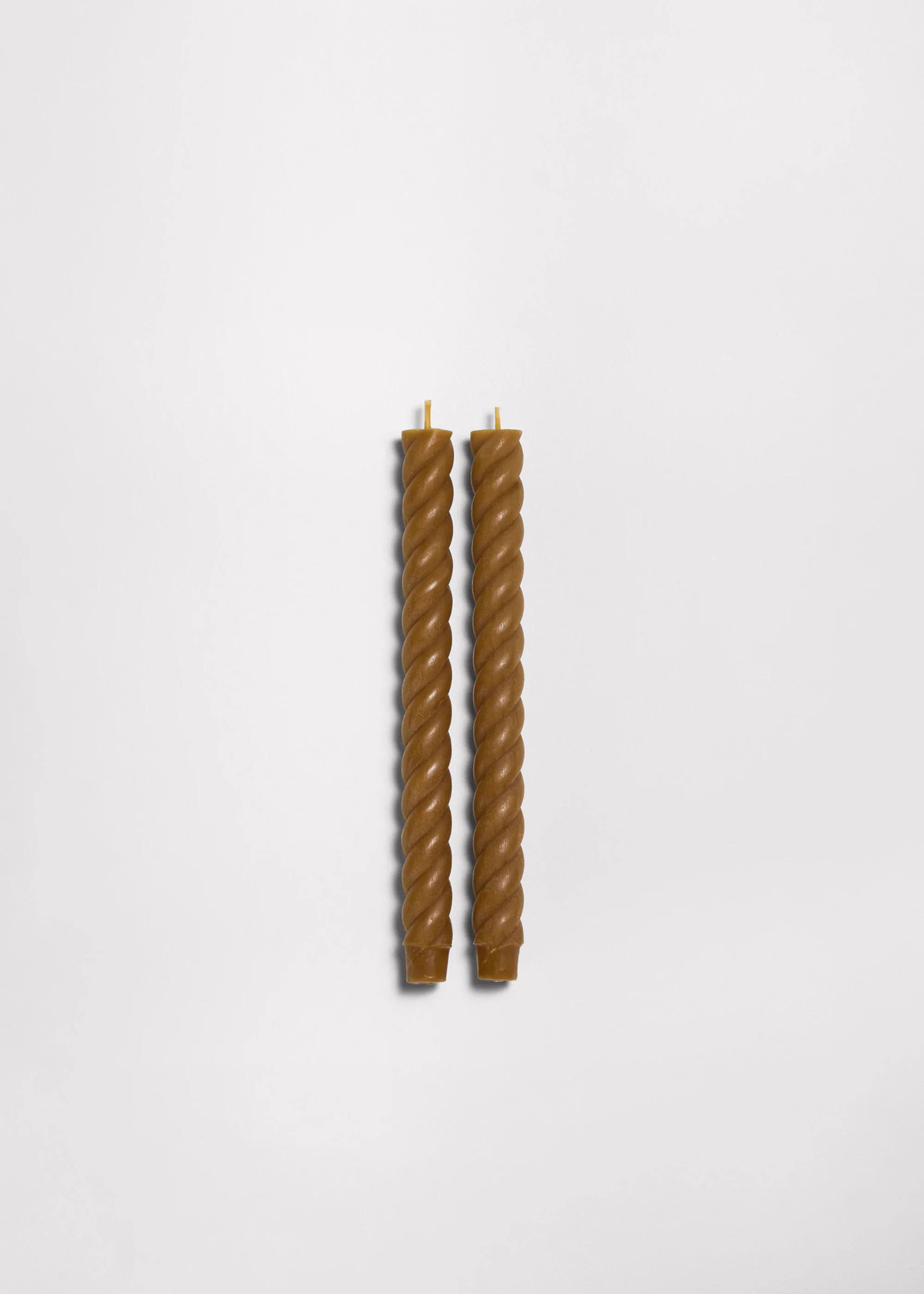 Set of 2 Rope Taper Beeswax Candles in Burnt Amber - 10 | Afloral