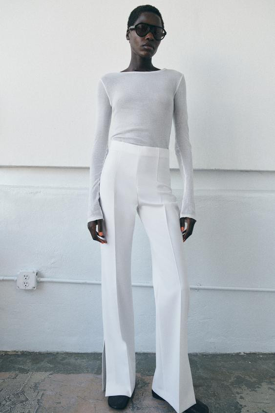 ZW COLLECTION FLARE PANTS WITH VENTS | Zara US