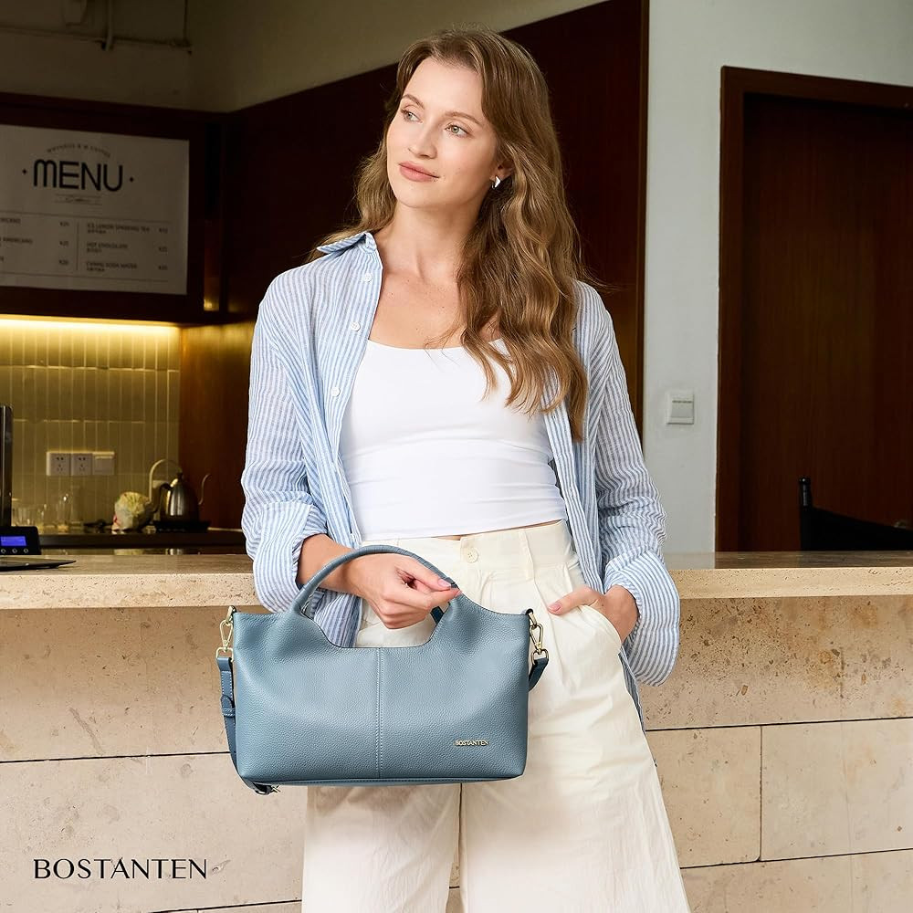 BOSTANTEN Genuine Leather Purses for Women Designer Handbags Crossbody Shoulder Bags Top Handle S... | Amazon (US)