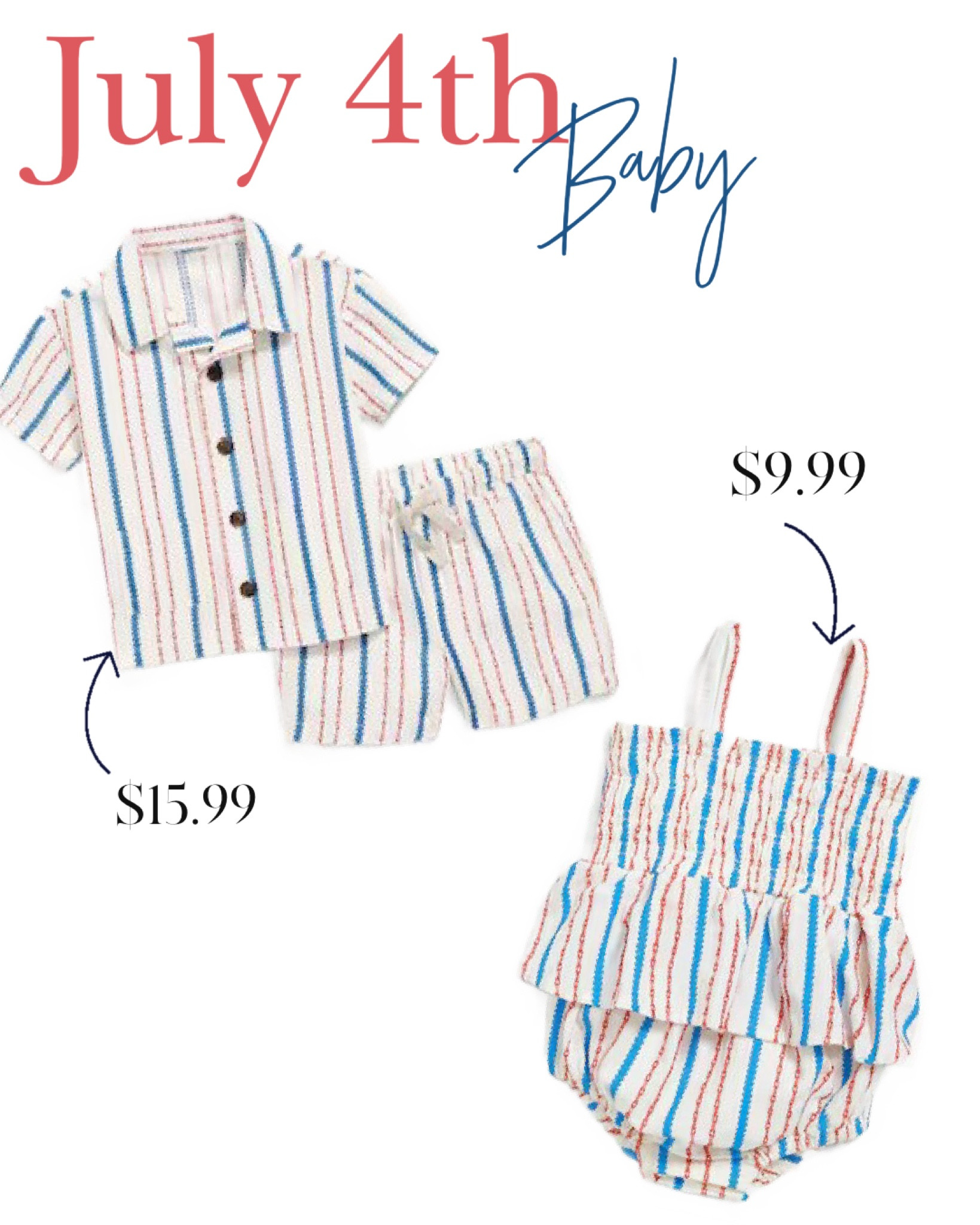 These 4th of July outfits for baby boys and baby girls are both under $20 and not only patriotic but so darn cute. 

#july4th #4thofjulyoutfit  #summeroutfit #ToddlerBoys #ToddlerGirls

#LTKSeasonal #LTKBaby #LTKKids