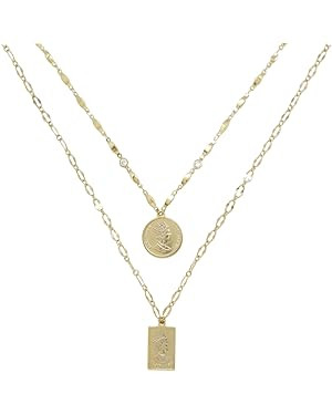 Ettika Necklace. Medallions of Mine 18k Gold Plated Layered Coin Necklace Set. Fashion Jewelry fo... | Amazon (US)