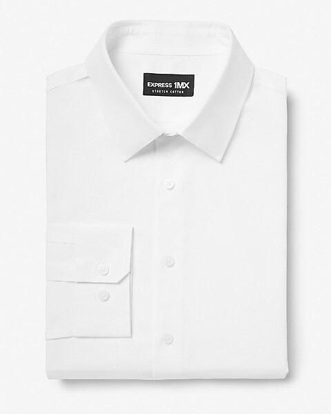 Classic Solid Stretch 1MX Dress Shirt | Express