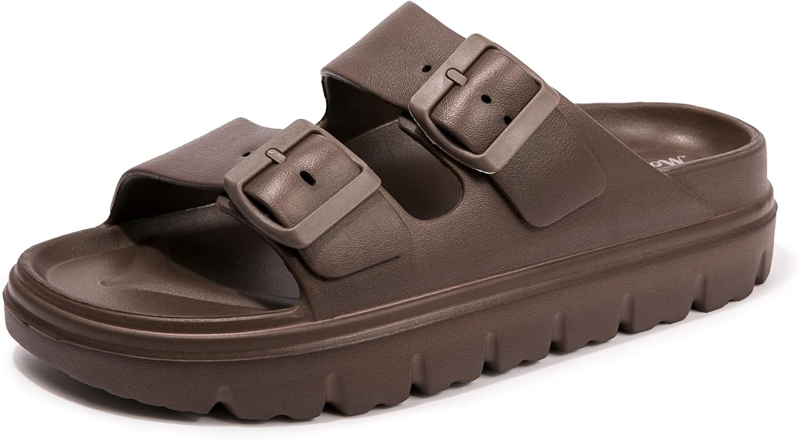 FUNKYMONKEY Women's Comfort Slides Double Buckle Adjustable EVA Flat Sandals | Amazon (US)