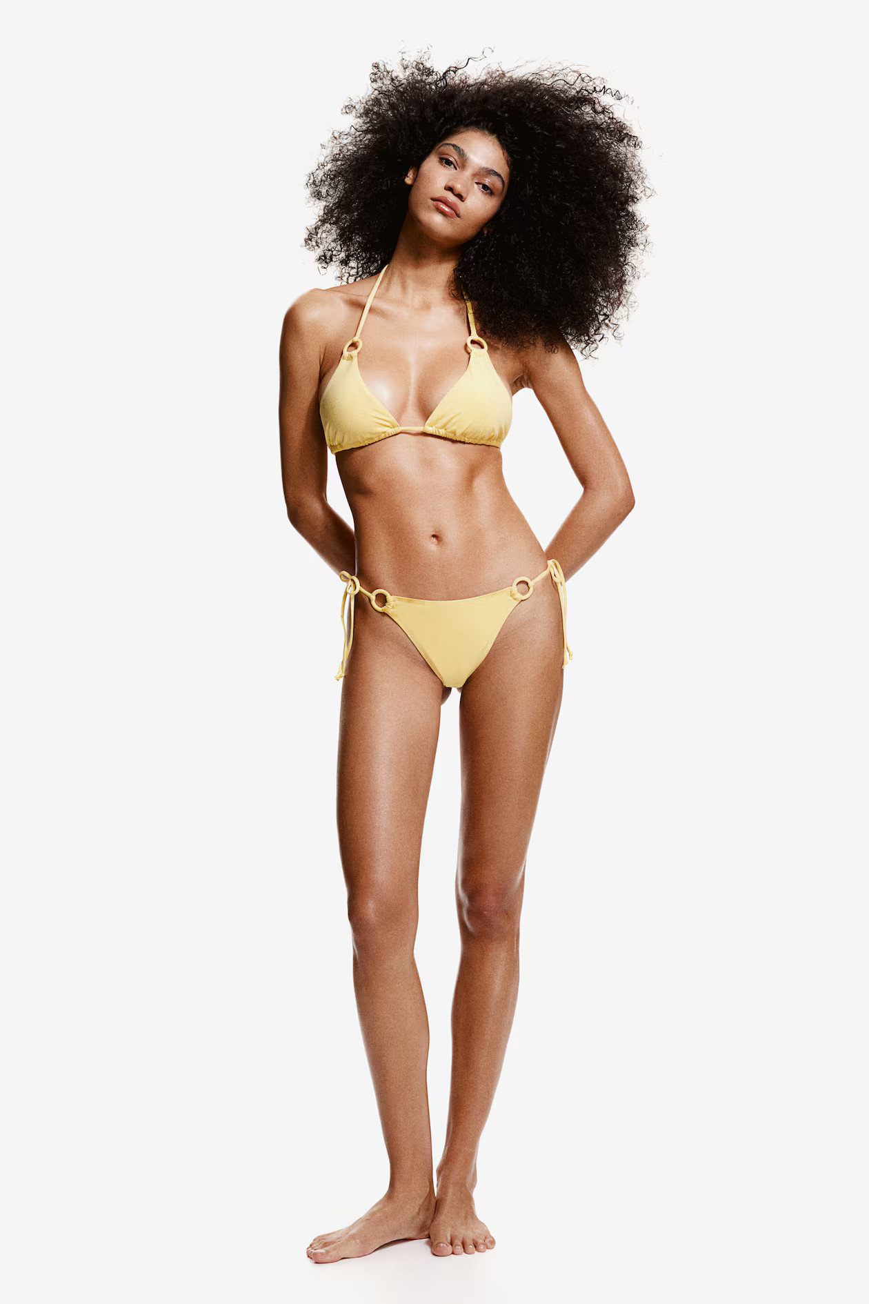 Tie tanga bikini bottoms - Regular waist - Light yellow - Ladies | H&M GB | H&M (UK, MY, IN, SG, PH, TW, HK)