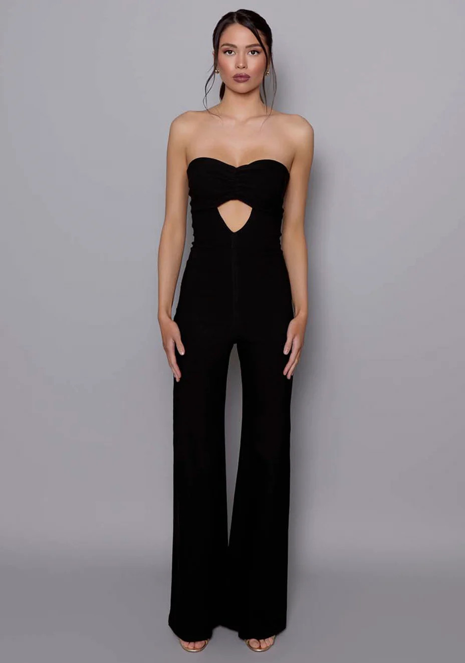 Betsy | Wide Leg Strapless Black Jumpsuit | VSPR UK