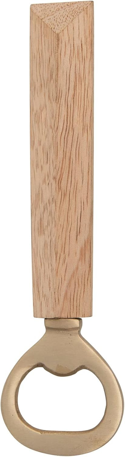 Bloomingville Mango Wood and Brass Decorative Bottle Opener, 6.25" | Amazon (US)