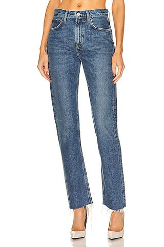 AGOLDE Cherie High Rise Straight in Blue | FWRD 