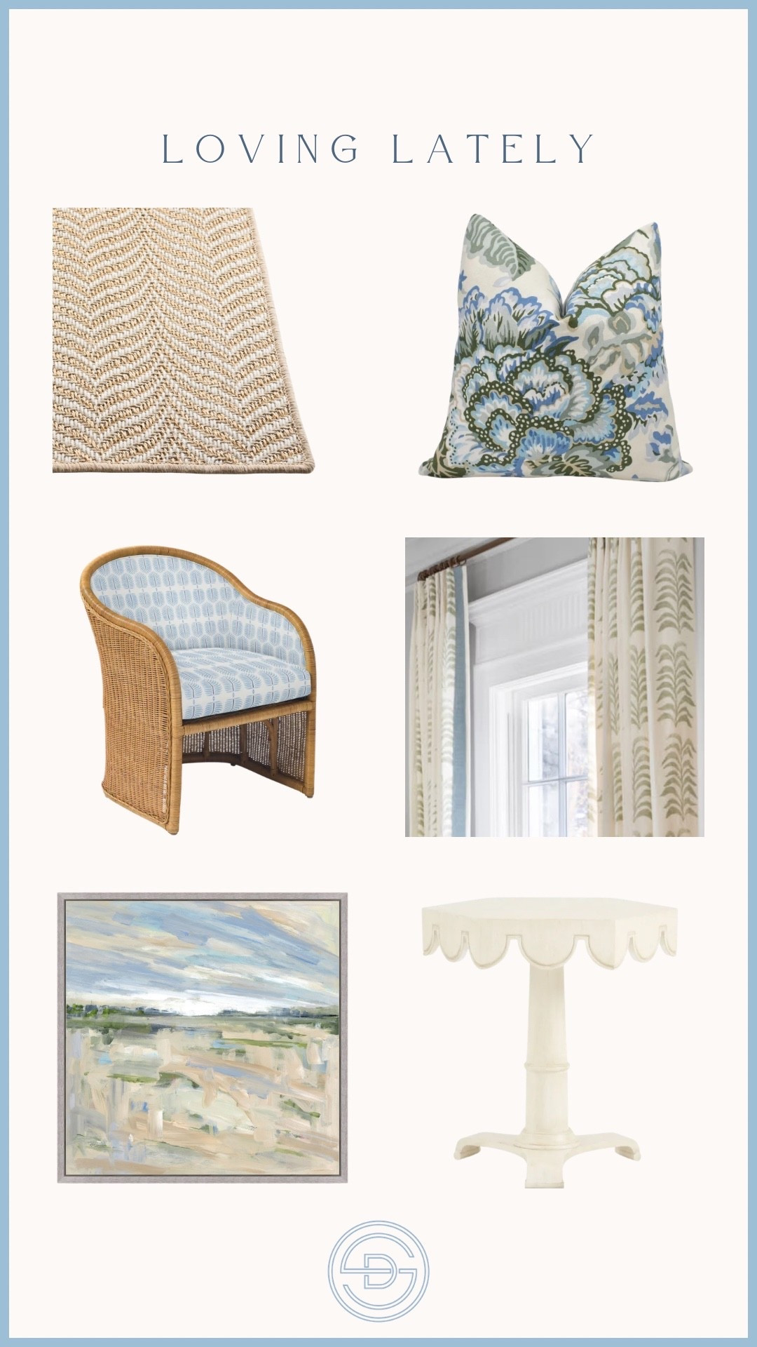 Loving these classic home decor finds. Perfect for a classic grandmillennial living room 😍 

Neutral living room rug | blue and green pillow | woven accent chair | rattan accent chair | custom drapery | Etsy drapery | abstract landscape art | large scale abstract art | white accent table | Grandmillennial home decor | preppy home decor | coastal home decor

#LTKHome #LTKSaleAlert