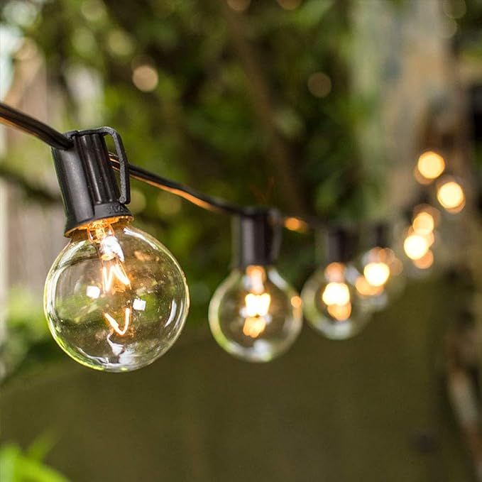 VMANOO Outdoor String Lights 25Ft Globe Patio Lighting Waterproof G40 Bulbs for Outside Yard Gaze... | Amazon (US)