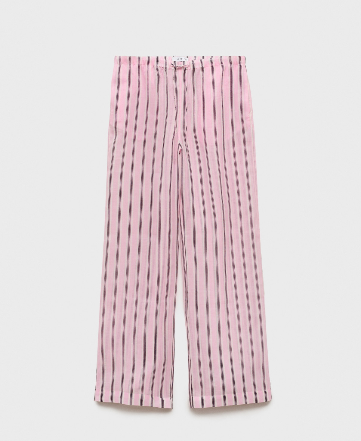 Mango Women's Striped Ramie Pants - Light Pink | Macy's
