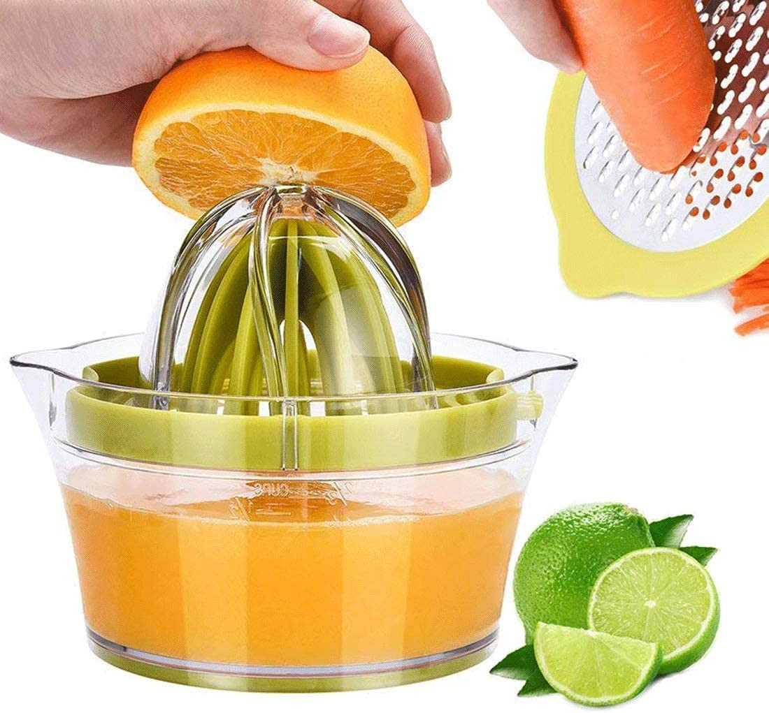Citrus Lemon Orange Juicer Manual Hand Squeezer with Built-in Measuring Cup and Grater, 12OZ, Gre... | Amazon (US)
