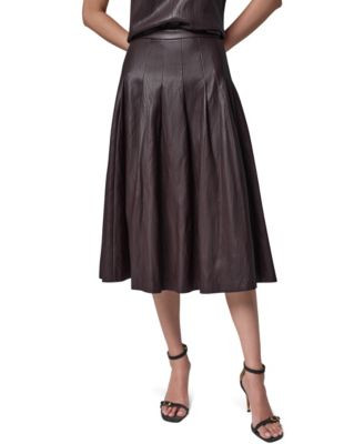 Donna Karan New York Women's Pleated A-Line High-Waisted Skirt - Camel | Macy's