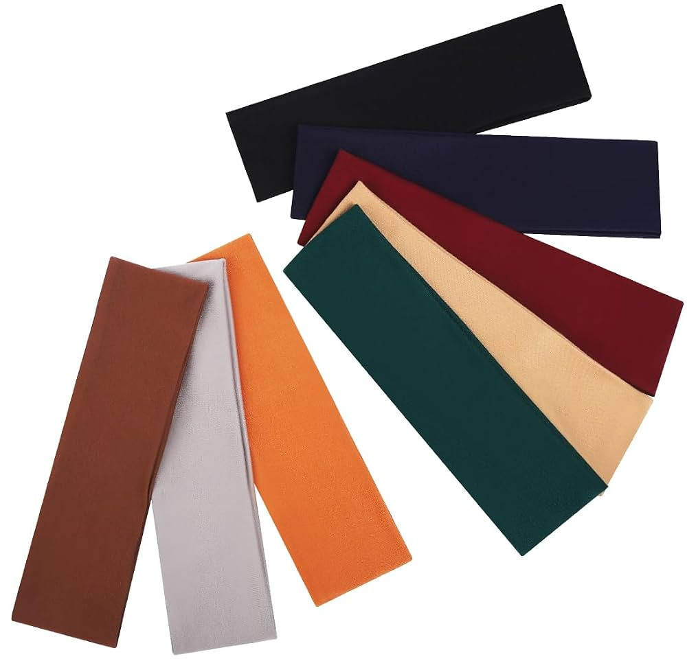 8 Pack Sport Headbands for Women, Elastic Soft Fabric Non-Slip Hair Bands Hair Warp for Daily Wor... | Amazon (US)