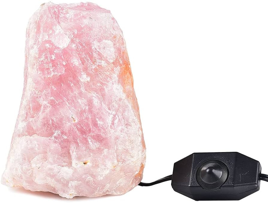 JIC Gem 4-6 lbs Rose Quartz Crystals Lamp, Natural Crystal Night Light Lamp Hand Carved Pink Tabl... | Amazon (US)