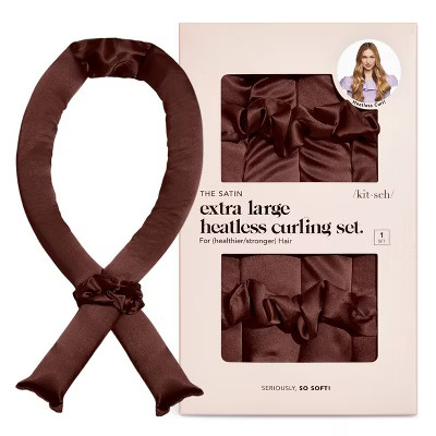 Kitsch XL Satin Heatless Curling Set - Chocolate - 3pk | Target