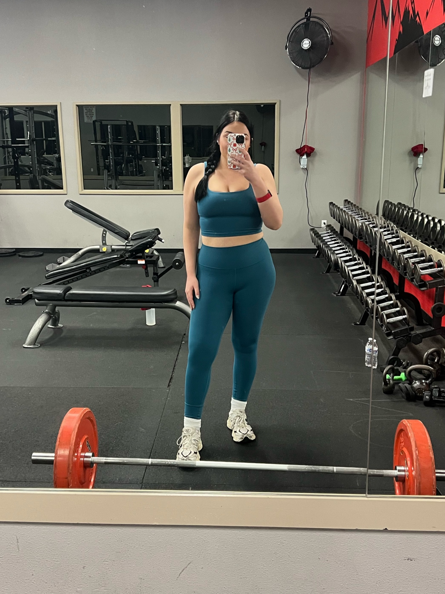 Super flattering workout set! 😍 This is in the color “Borealis Green.” I took a Large in both the top & bottoms! 

#LTKStyleTip #LTKFitness #LTKActive