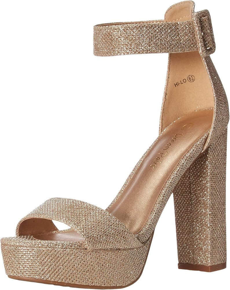 DREAM PAIRS Women's Hi-Lo High Heel Platform Pump Sandals | Amazon (US)