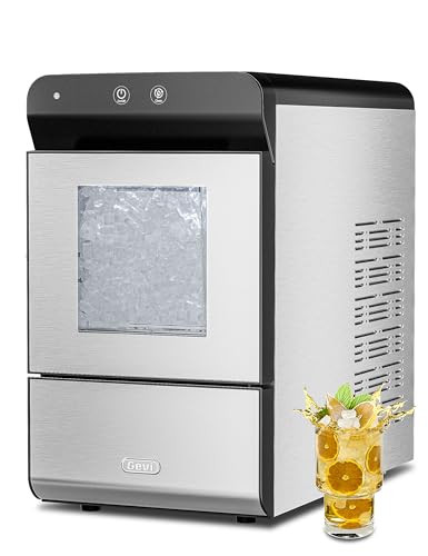 Gevi Household V2.0 Countertop Gemi Nugget Ice Maker with Viewing Window | Self-Cleaning Pebble Ice Machine | Open and Pour Water Refill | Stainless Steel Housing | 16.7''H Fits Under Wall | Amazon (US)