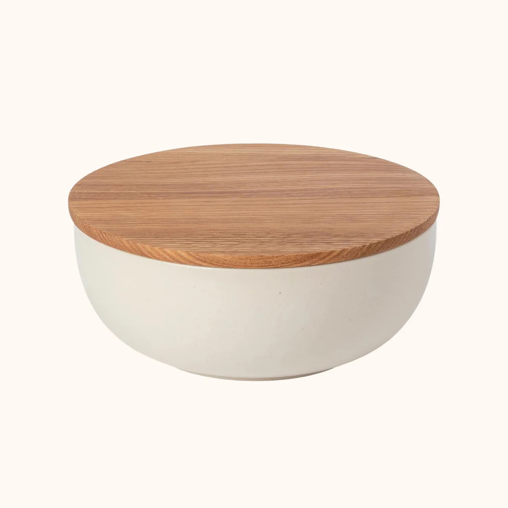 Pacifica Serving Bowl with Oak Lid | Casa De Suna