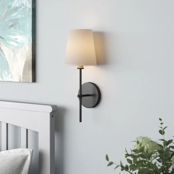 Saxon 1 - Light Dimmable Black Armed Sconce | Wayfair Professional