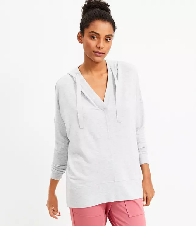Lou & Grey Signaturesoft V-Neck Tunic Hoodie | LOFT