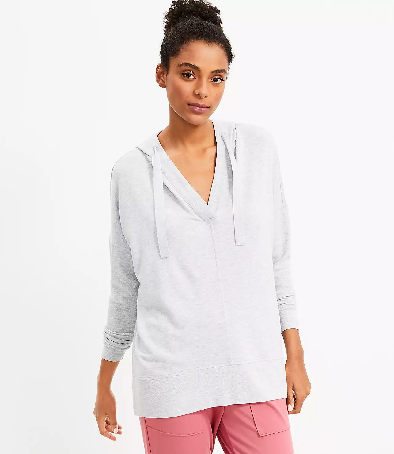 Lou & Grey Signaturesoft V-Neck Tunic Hoodie | LOFT