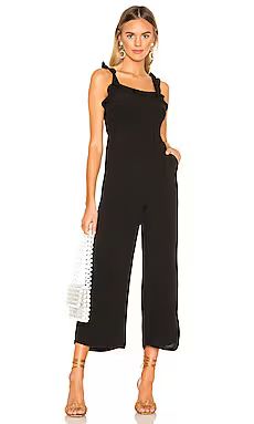 superdown Victoria Ruffle Jumpsuit in Black from Revolve.com | Revolve Clothing (Global)