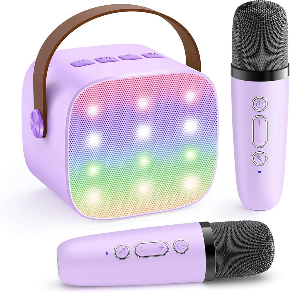 YLL Mini Karaoke Machine with 2 Wireless Microphones, TOP Kids Gifts for Girls Ages 3, 4, 5, 6, 7... | Amazon (UK)