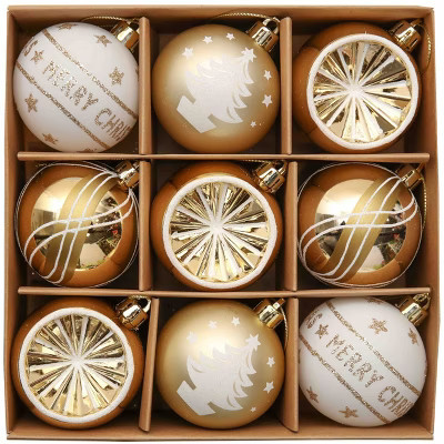 9pc Elegant Gold and Glitter Christmas Ornament Set| OrnamentallyYou | Target