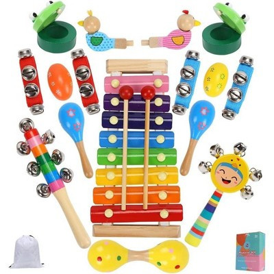 Wooden Kid Musical Instruments Kids Toys Musical Instruments Toys Wooden Percussion Instruments with Xylophone Rattles | Target