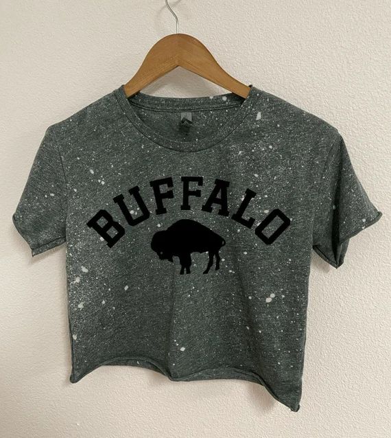 Bleached out crop top - Buffalo crop top - Buffalo shirt - Buffalo apparel - bleached buffalo tee... | Etsy (US)
