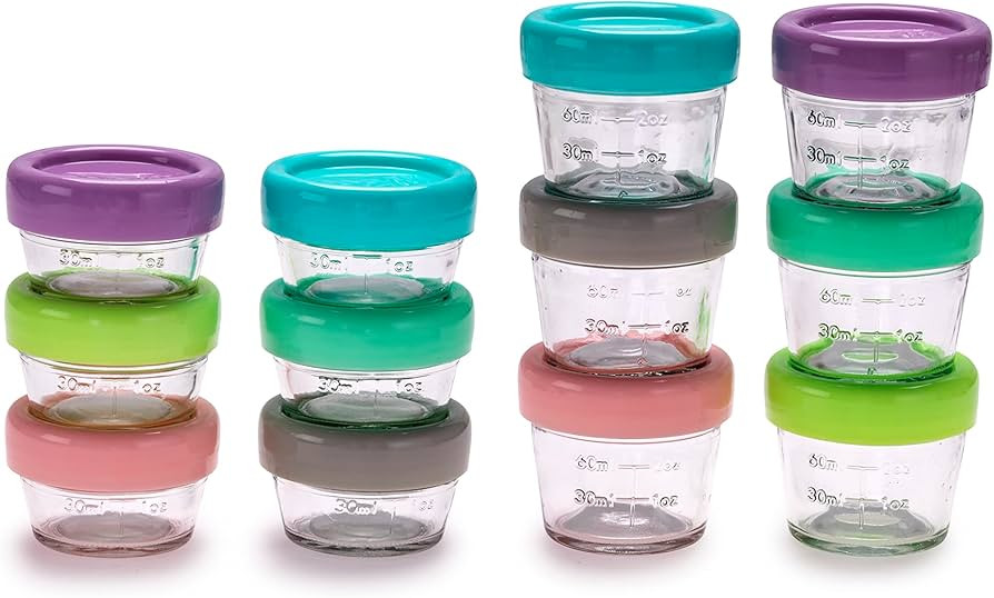 melii Glass Baby Food Freezer Jars, Snack Container with Lids, BPA Free, Microwave & Dishwasher S... | Amazon (US)