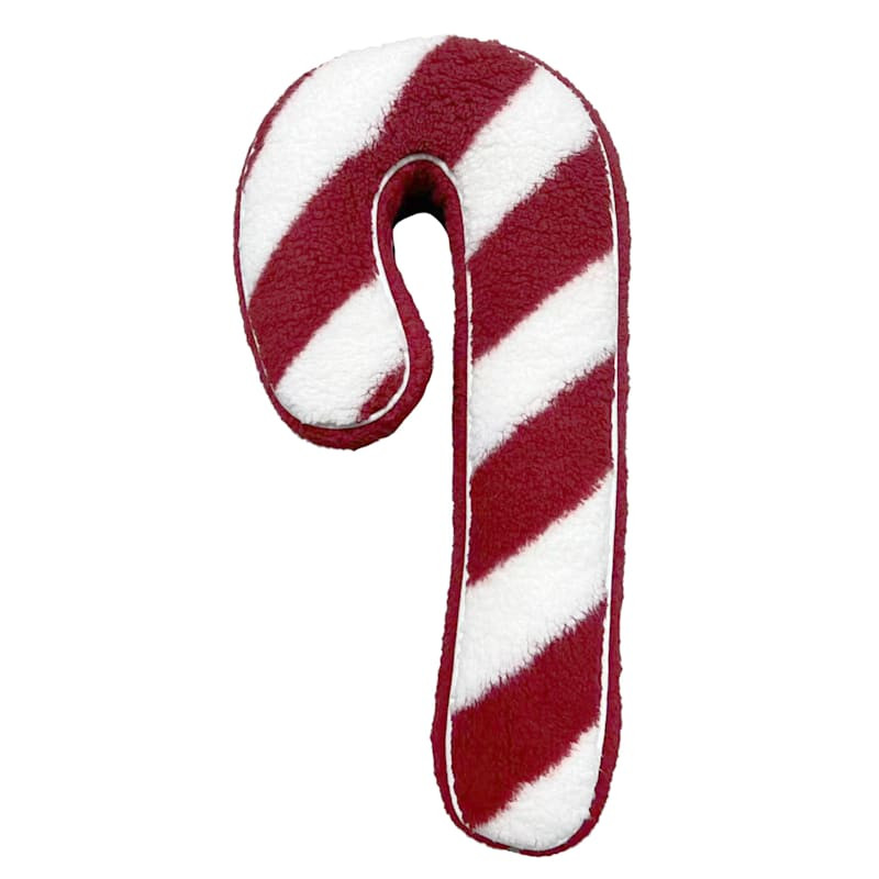 Candy Cane Shaped Sherpa Throw Pillow, 4x22 | At Home