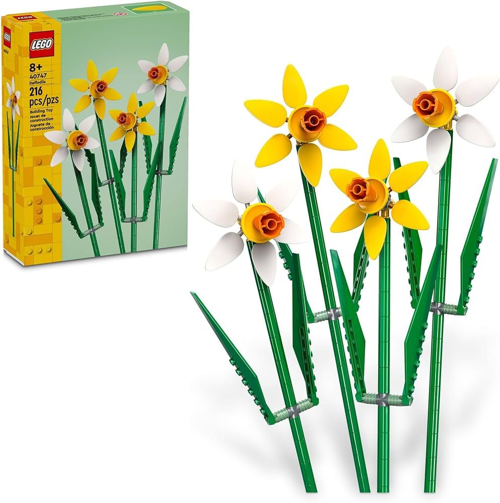 LEGO Daffodils Celebration Gift, Yellow and White Daffodils, Spring Flower Room Decor, Great Gift... | Amazon (US)