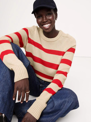 Cotton-Silk Crew-Neck Sweater | Banana Republic (US)