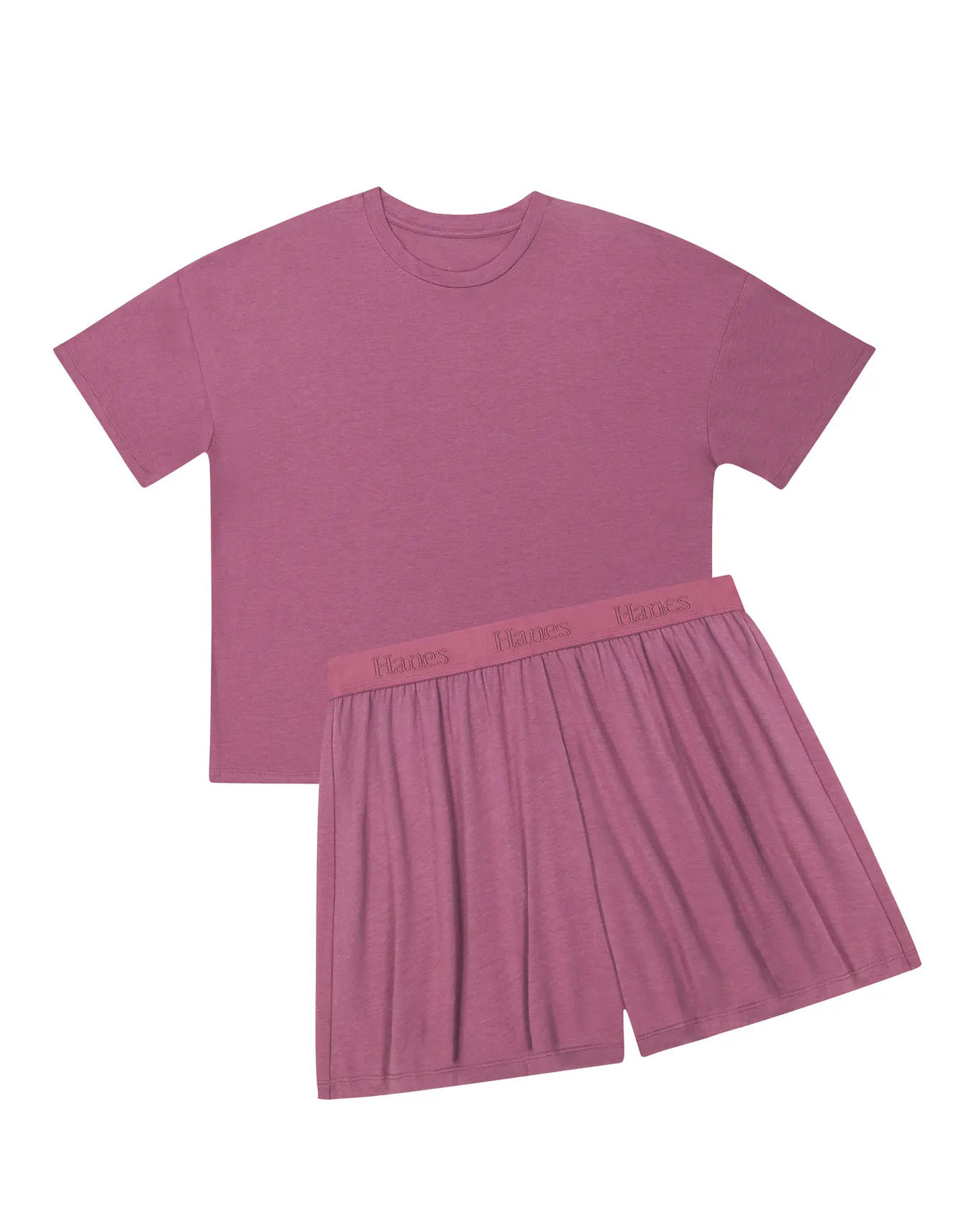 Originals 2 Piece Lounge Set, Comfywear SuperSoft Boxy T-Shirt & Sleep Shorts Loungewear Set #HLA... | Hanes.com