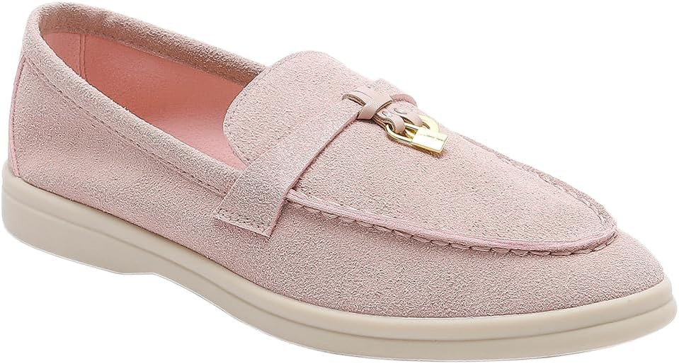 Women's Faux Suede Loafers Fashion Slip On Comfort Flat Shoes Lightweight Breathable Non-Slip Cas... | Amazon (US)