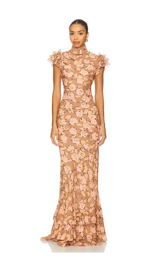 SAU LEE Gemma Dress in Brown. - size 4 | Revolve Clothing (Global)