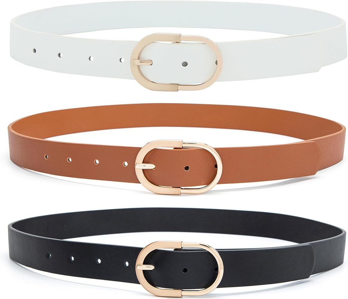 Earnda Womens Belts for Jeans Faux Leather Strap | Amazon (US)