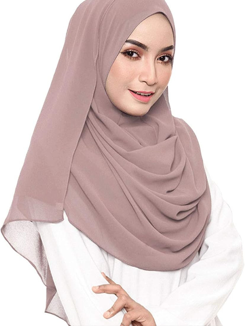 LMVERNA Solid Color Bubble Chiffon Scarf for Women Fashion Soft Hijab Long Scarf Wrap Scarves | Amazon (US)