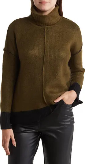 Oversize Colorblock Turtleneck Sweater | Nordstrom Rack