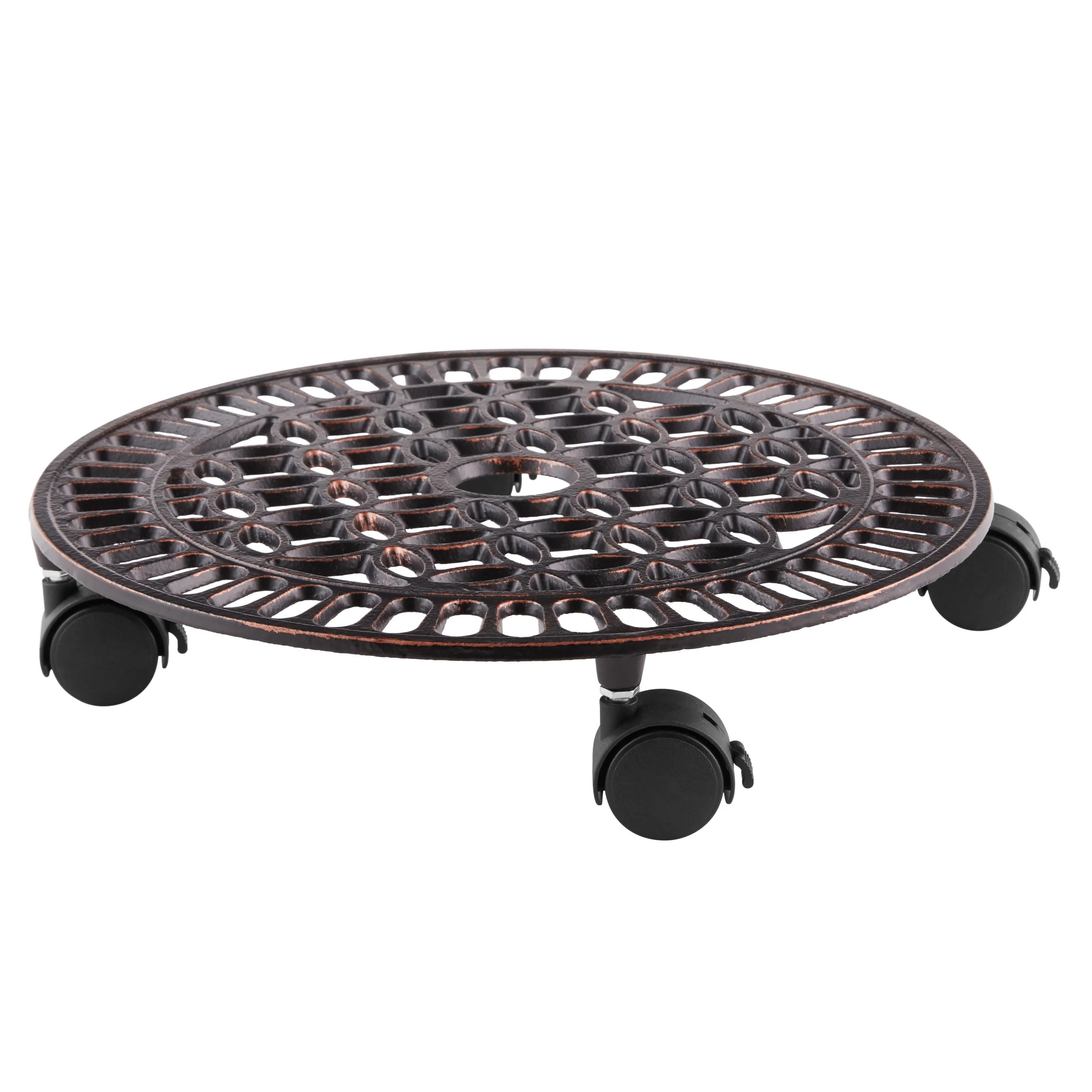 Better Homes & Gardens 14in Brown Cast Iron Plant Caddy | Walmart (US)